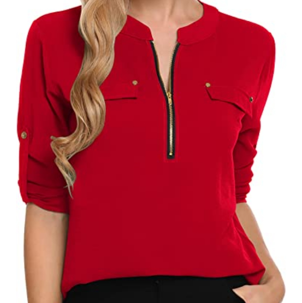 ANGVNS RED BLOUSE